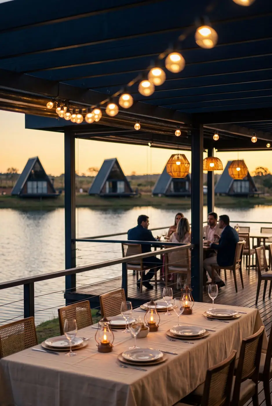 Restaurante e alta gastronomia à beira do lago
