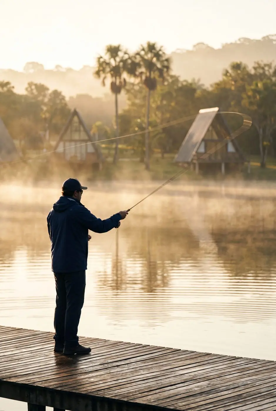 Pesca esportiva no lago